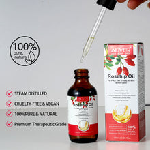 Load image into Gallery viewer, Aliver Cold Pressed Organic Rosehip Oil - 100% Pure Unrefined, Therapeutic Grade Oil for Hair Growth, Skin &amp; Nail Care, (60ml)
