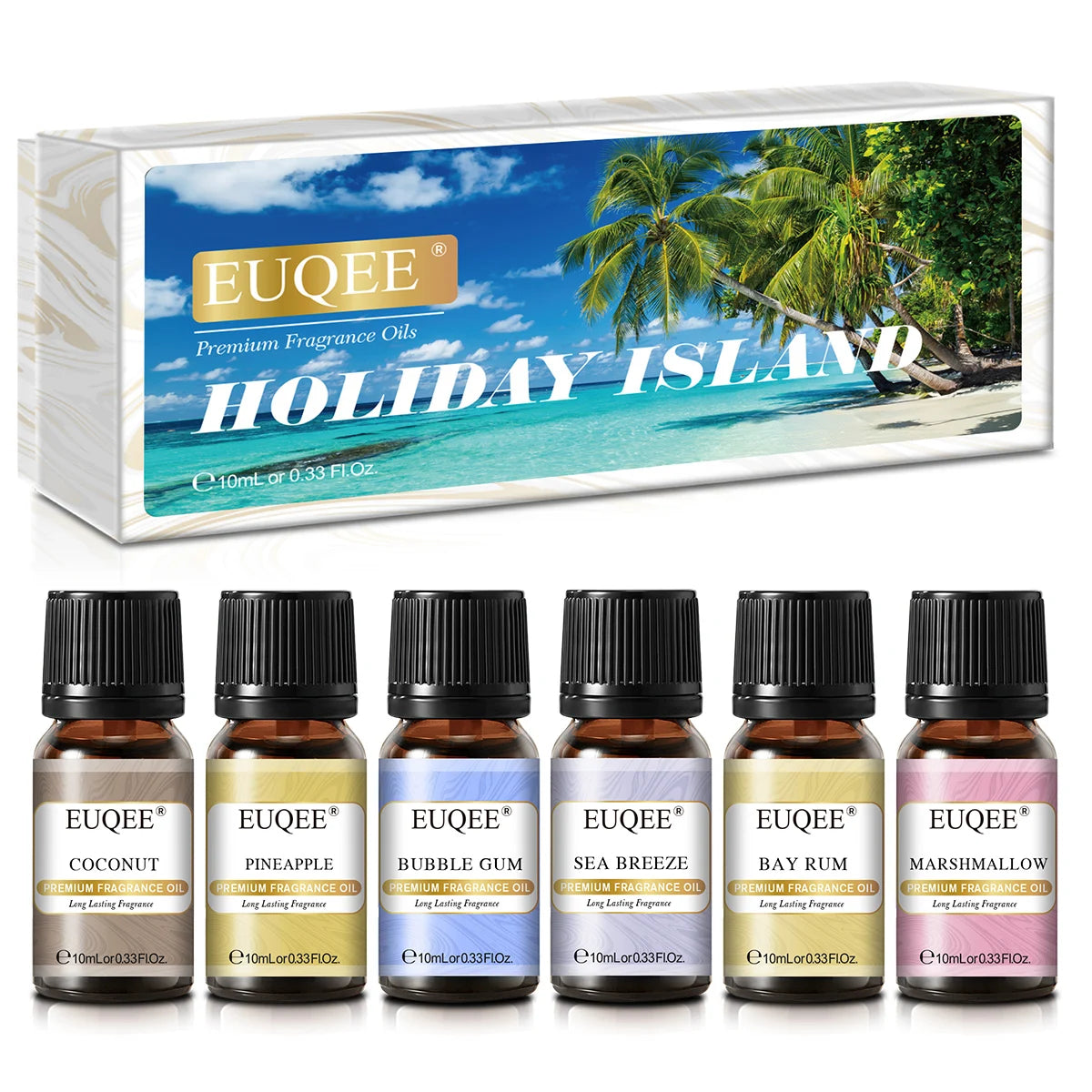 Holiday Island Fragrance Oils Gift Set - Tropical Aromatherapy Scents for the Perfect Holiday Vibe