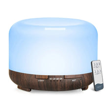 Load image into Gallery viewer, Aroma Diffuser Ultrasonic Essential Oil Humidifier with Remote &amp; LED Mood Lighting (500ML)
