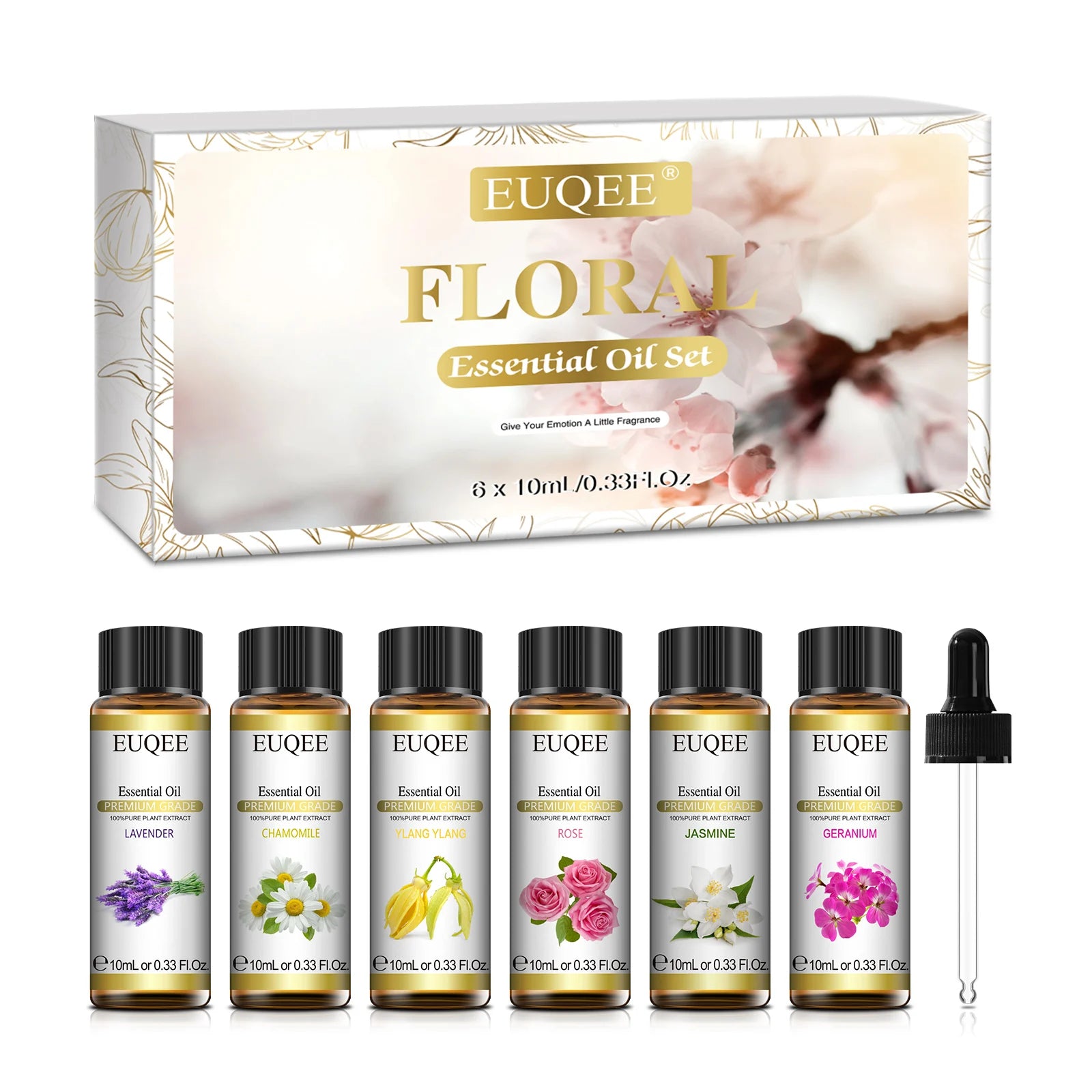 Floral Essential Oils Gift Set 100% Pure Plant Extract – Premium Grade