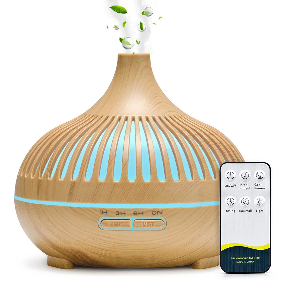 LED Aromatherapy Essential Oil Diffuser – Ultrasonic Cool Mist Humidifier with Remote Control