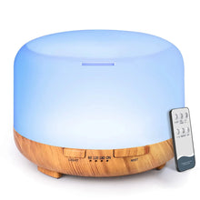 Load image into Gallery viewer, Aroma Diffuser Ultrasonic Essential Oil Humidifier with Remote &amp; LED Mood Lighting (500ML)
