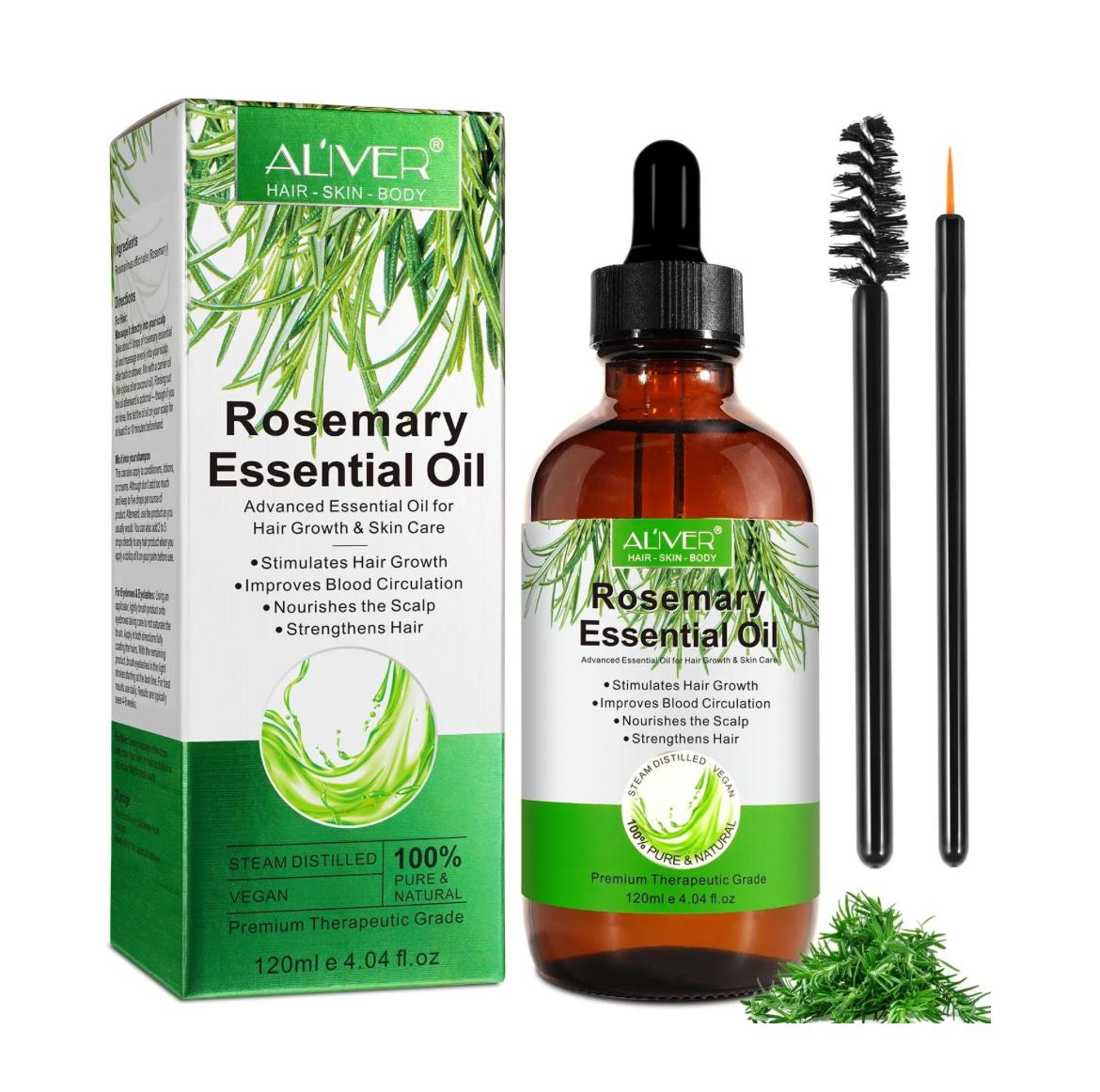 Aliver Rosemary Essential Oil - 100% Pure & Natural for Hair Growth & Skin Care